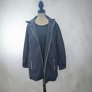 New With Tags Nuage Invisiprint Raincoat Waterproof Zip Up Jacket with Hood Med